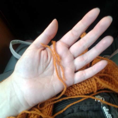 I due capi del filato LW125 preparati per lo spit splicing