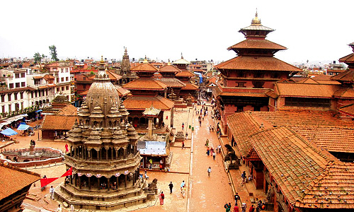 La storica Durbar Square, Patrimonio dell'Umanità UNESCO, com'era prima di essere distrutta dal terremoto