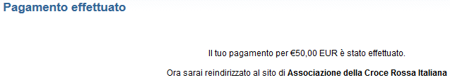 La ricevuta del versamento alla CRI