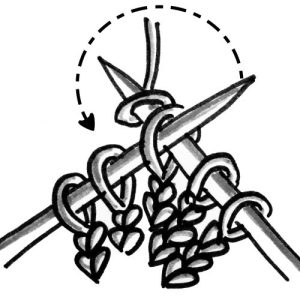 lavorazione di una maglia a diritto